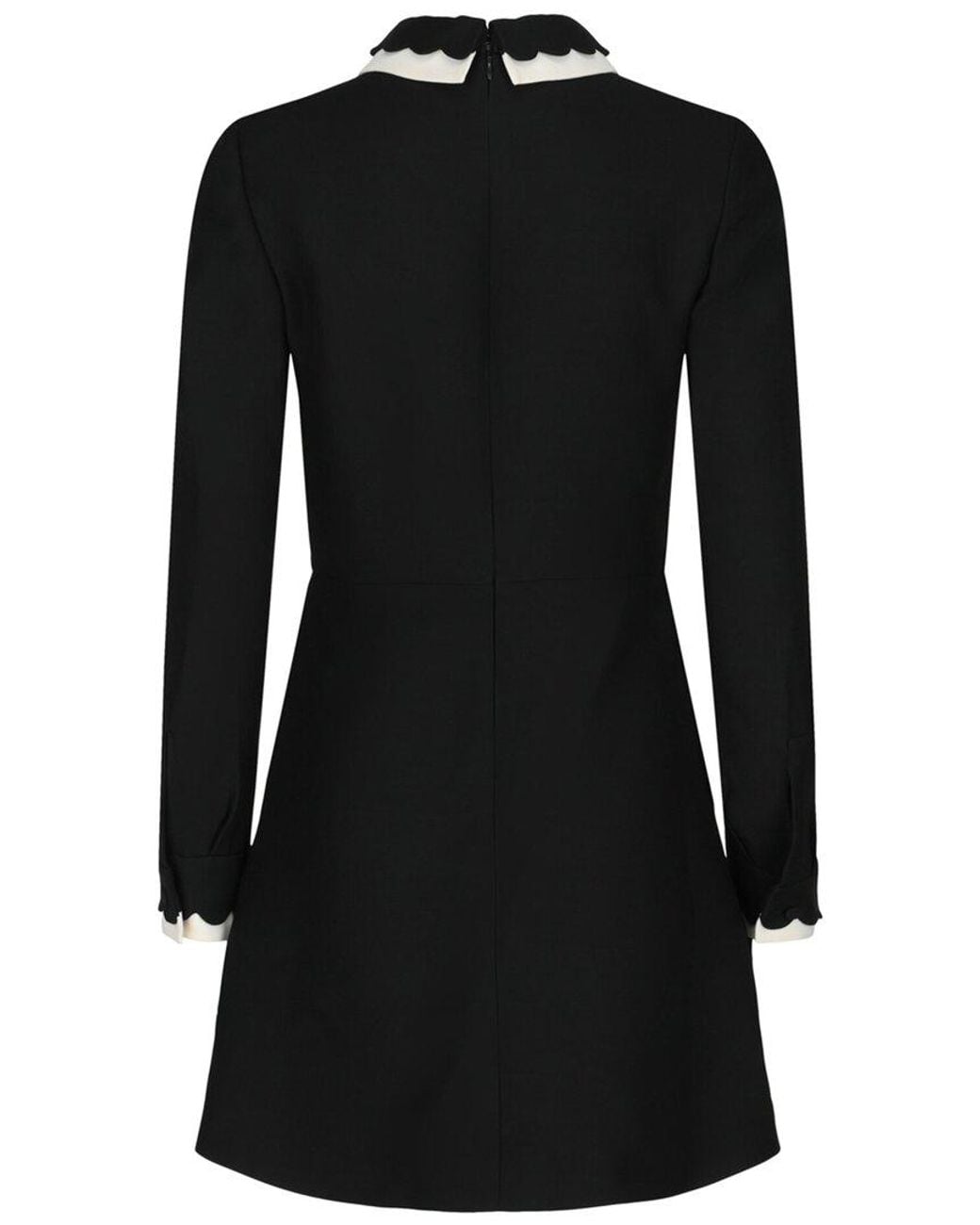 Valentino Black Crepe Couture Wool & Silk-Blend Short Dress