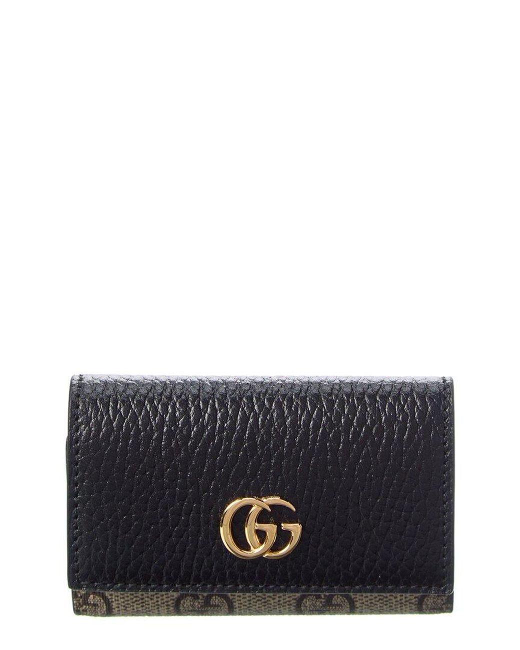 Gucci Black Key Holder Leather Trifold Wallet
