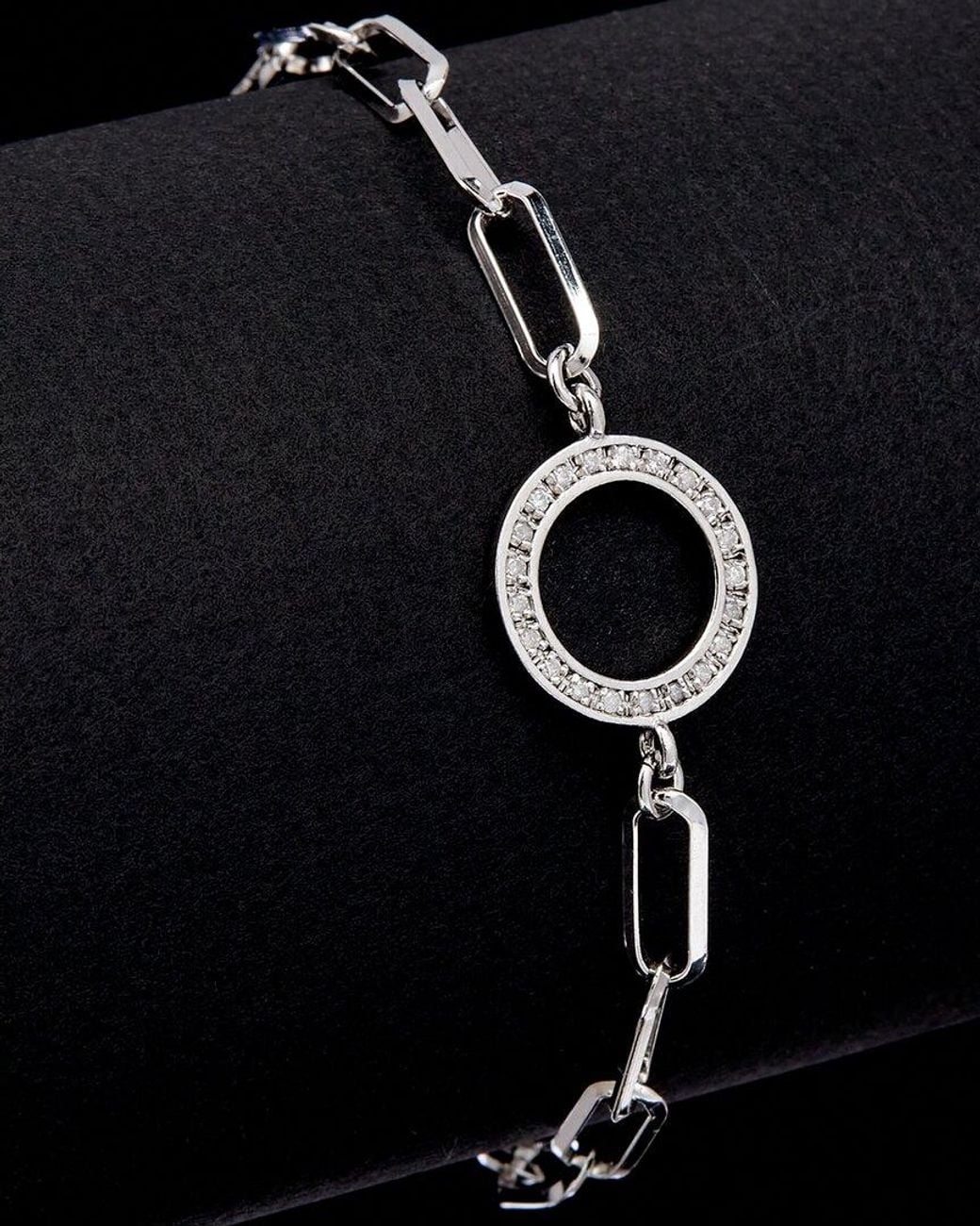 Meshmerise Black 18k Over Silver 0.18 Ct. Tw. Diamond Circle Bracelet