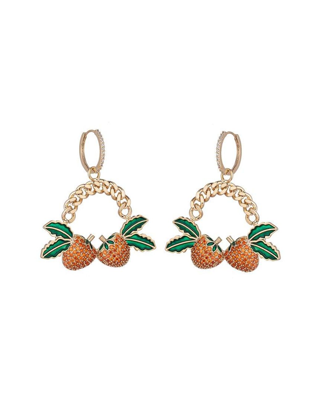 Eye Candy LA Multicolor Cz Strawberry Dangle Earrings