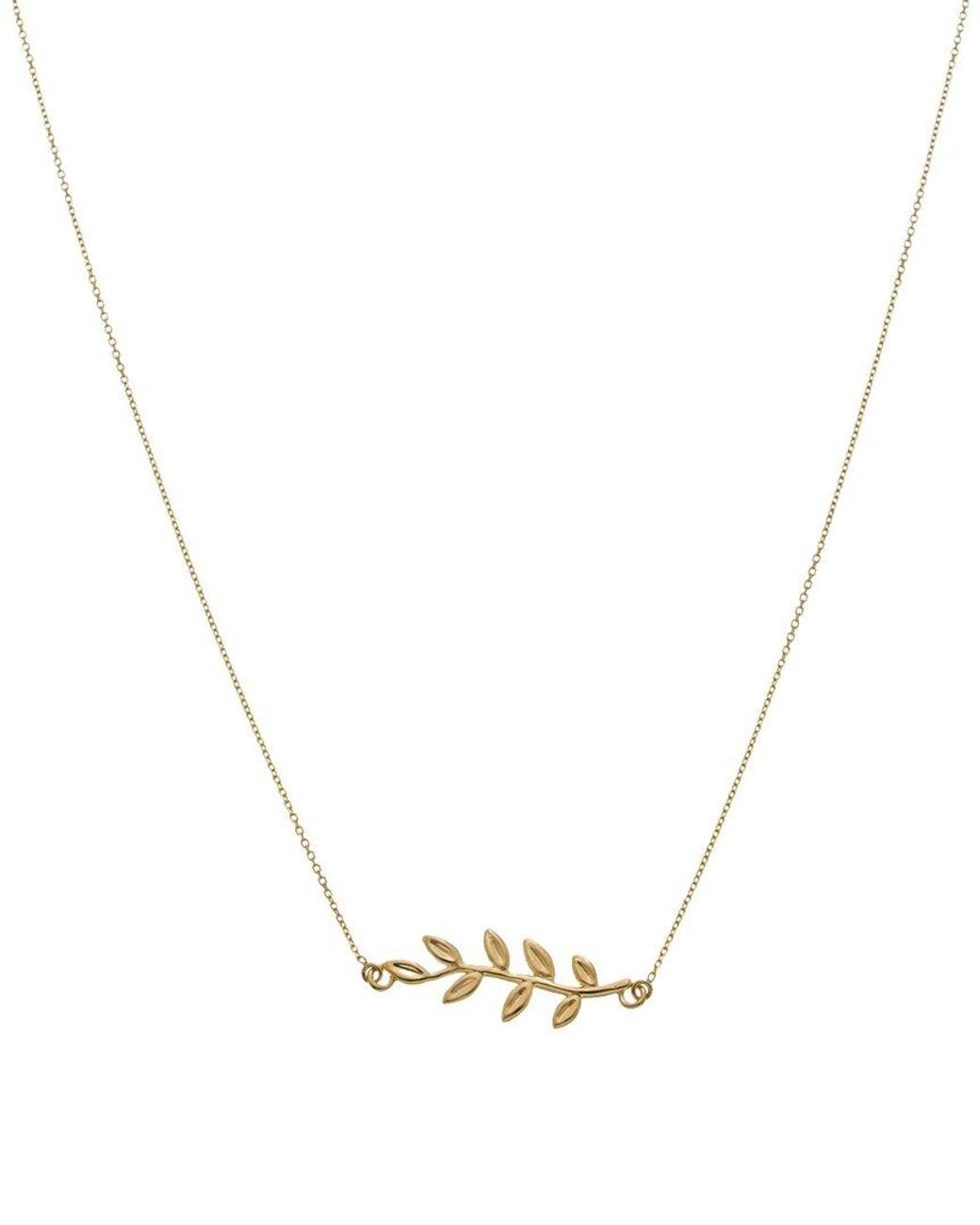 Italian Gold Metallic 10K Leaf Necklace