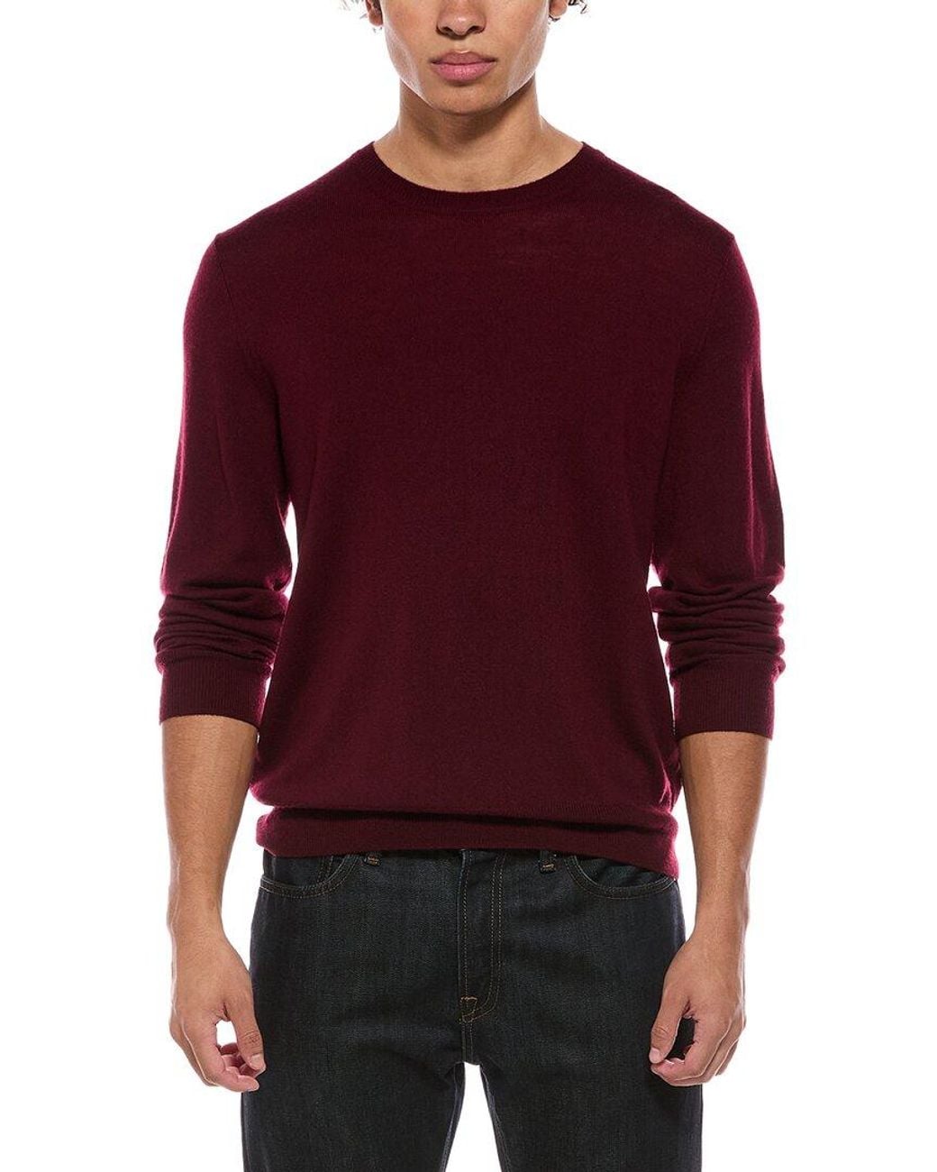 Bruno Magli Red Merino Wool-Blend Crewneck Sweater for men