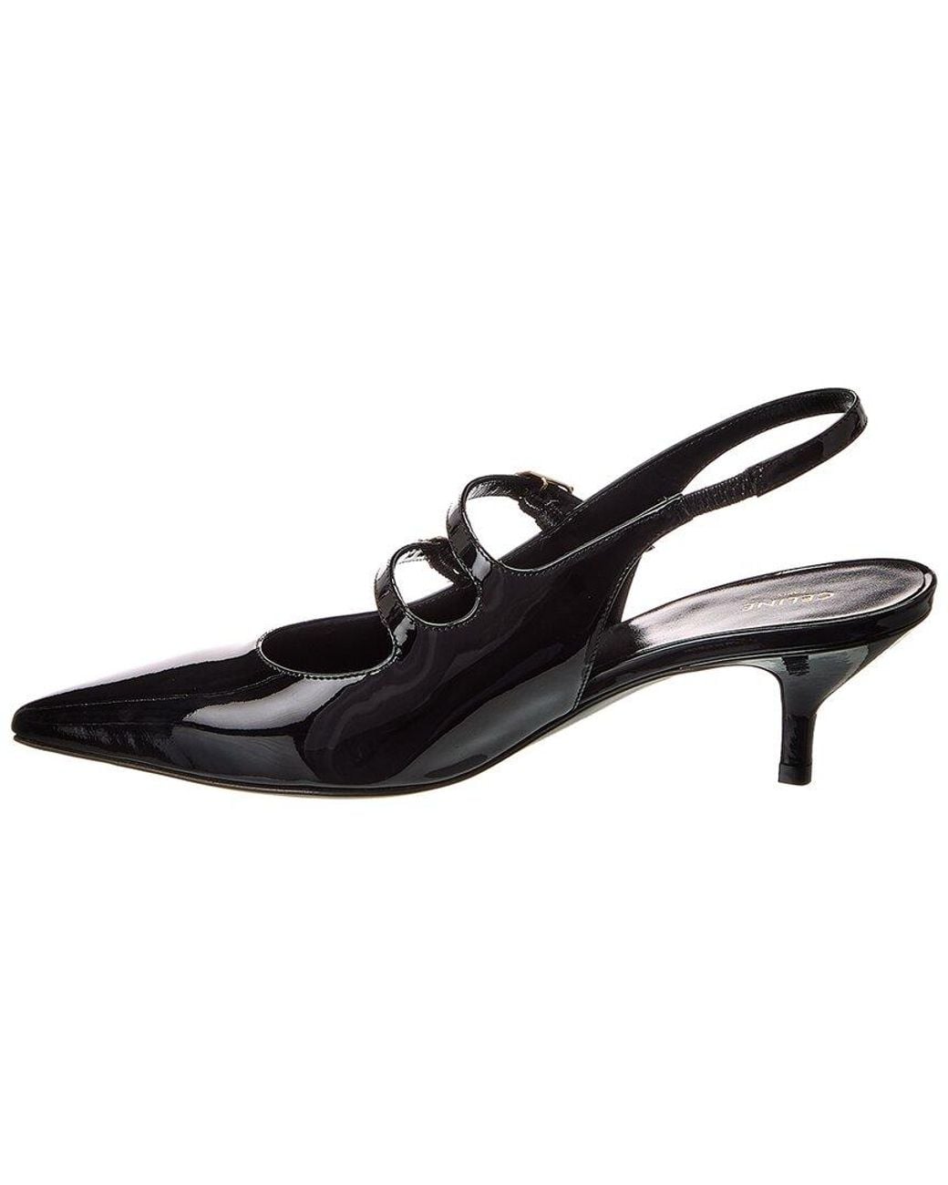 Céline Black Judy Patent Slingback Pump