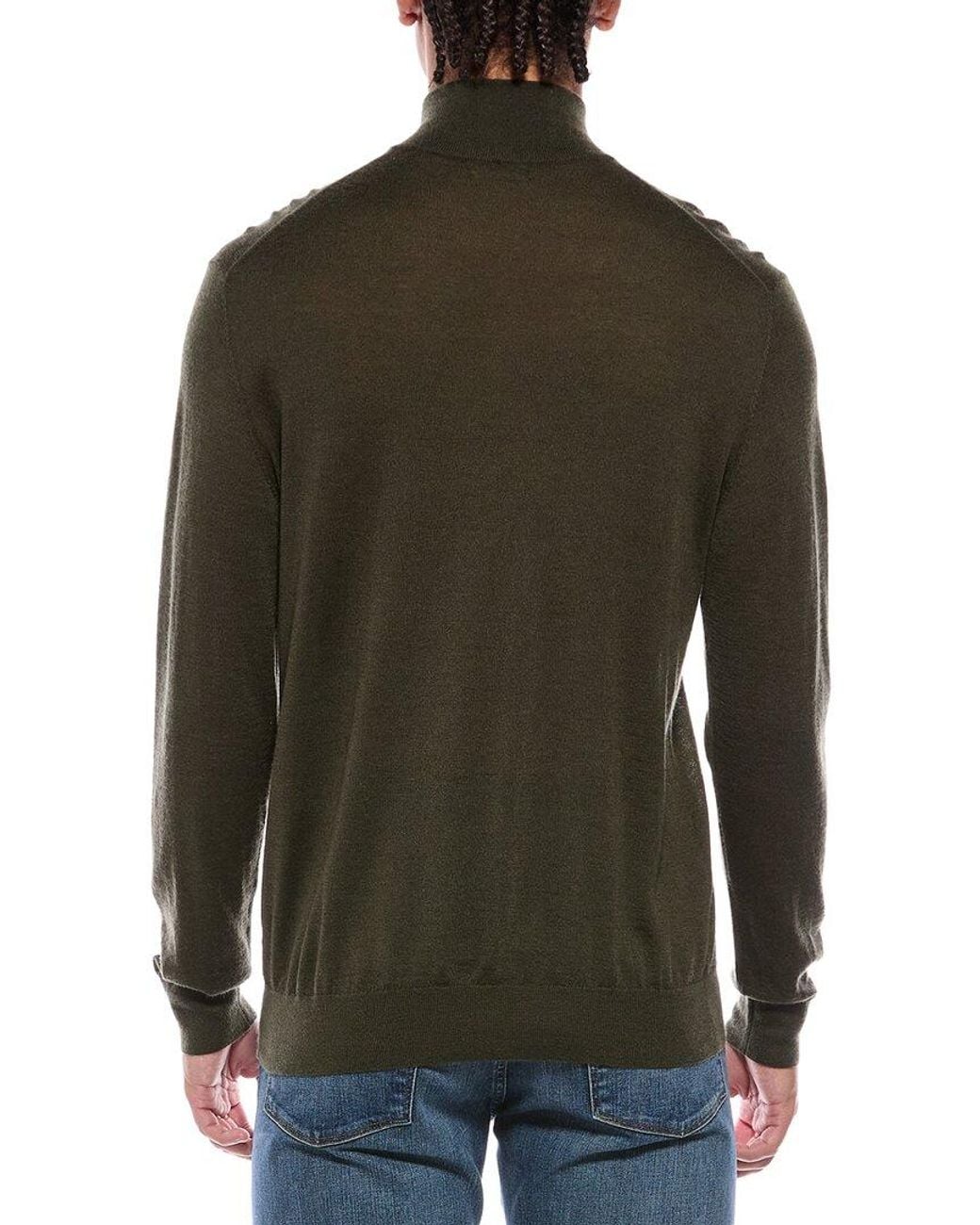 N.Peal Cashmere Green Regent Fine Gauge Cashmere & Silk-Blend 1/2-Zip Sweater for men