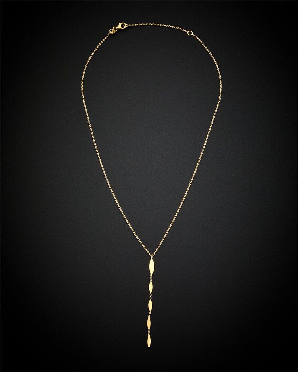 Italian Gold Black 14k Graduated Drop Necklace
