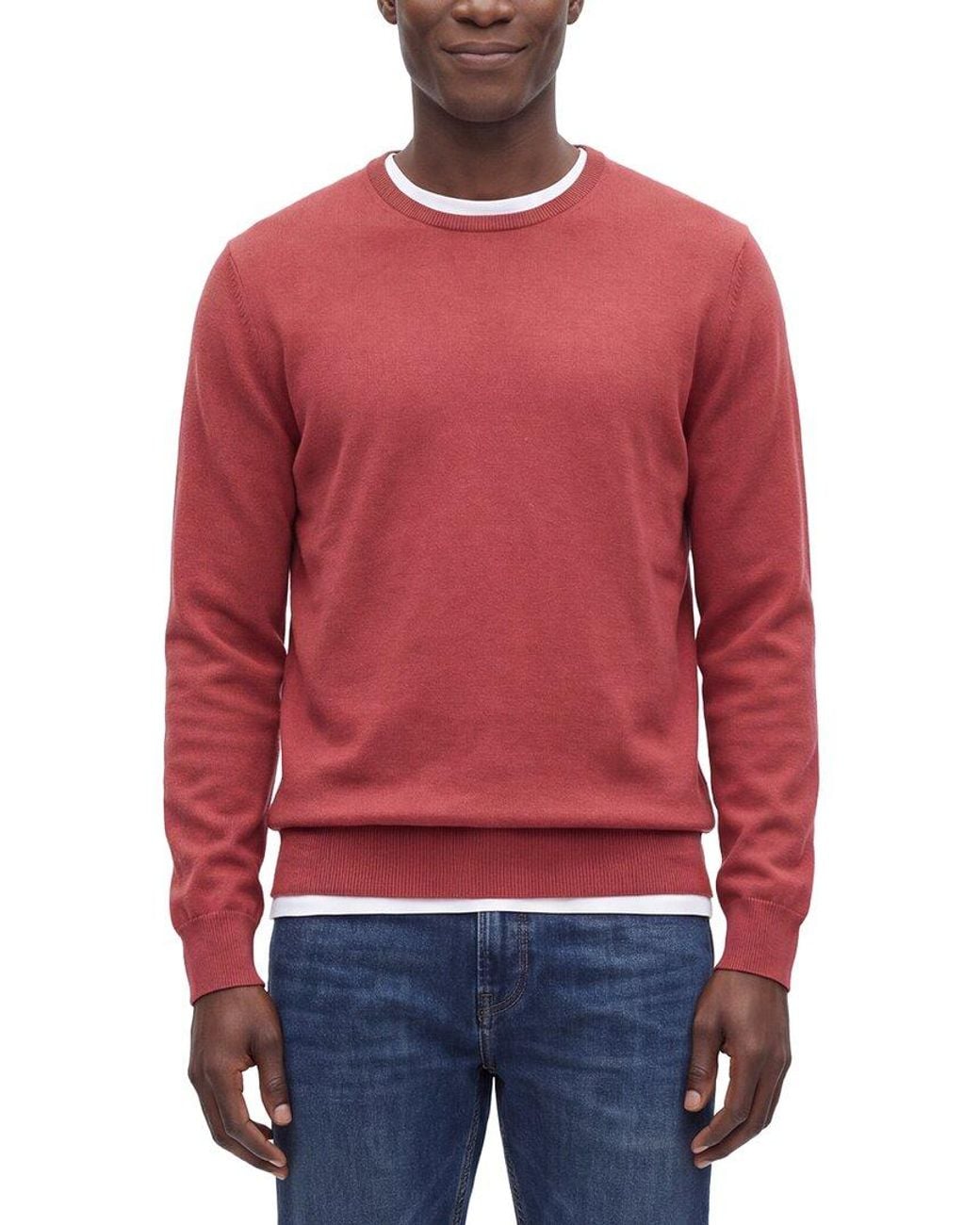 Gran Sasso Red 100% Cashmere Crewneck Sweater for men