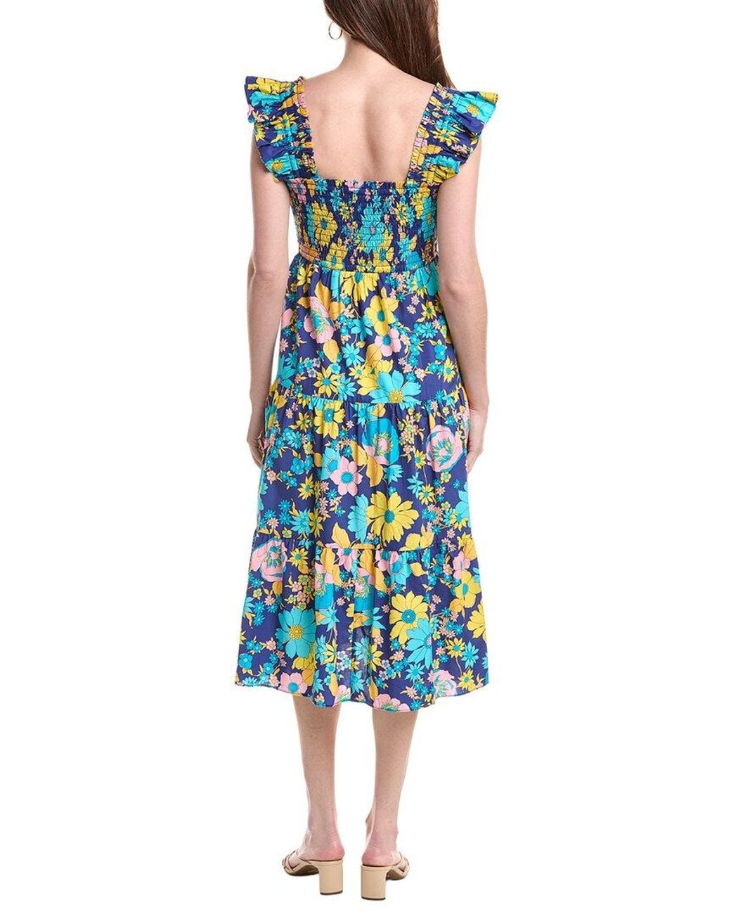 FLORA BEA NYC Blue Kandi Midi Dress