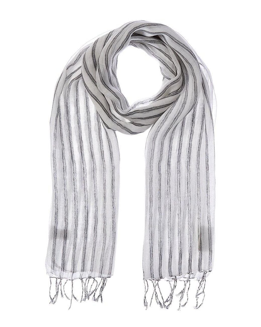 Brunello Cucinelli Gray Linen-Blend Scarf