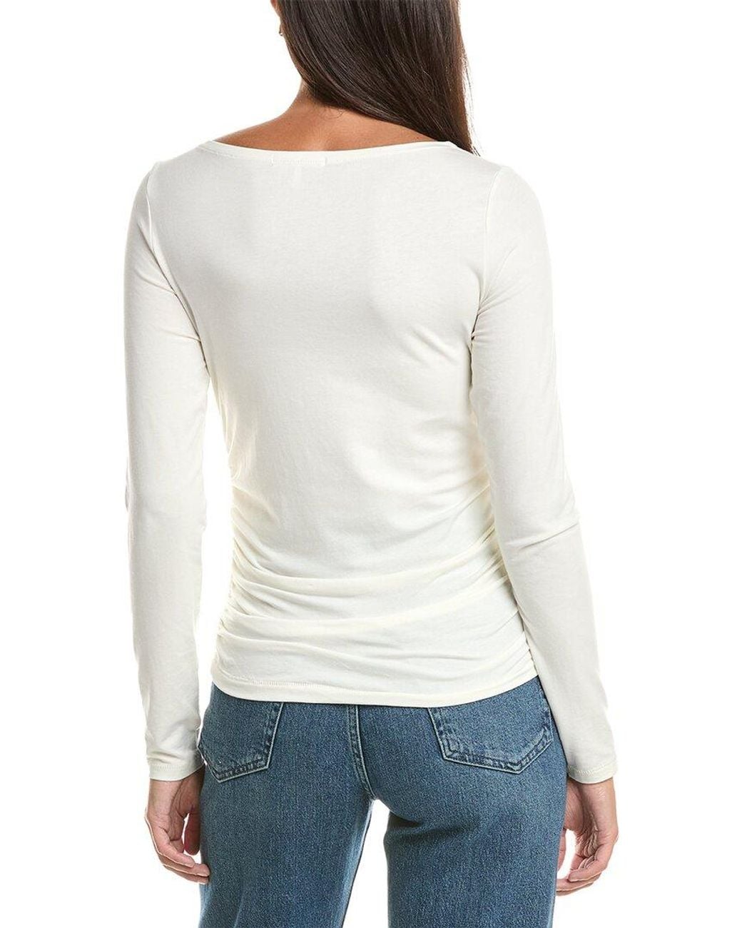 Rag & Bone White Lucy Ruched Top