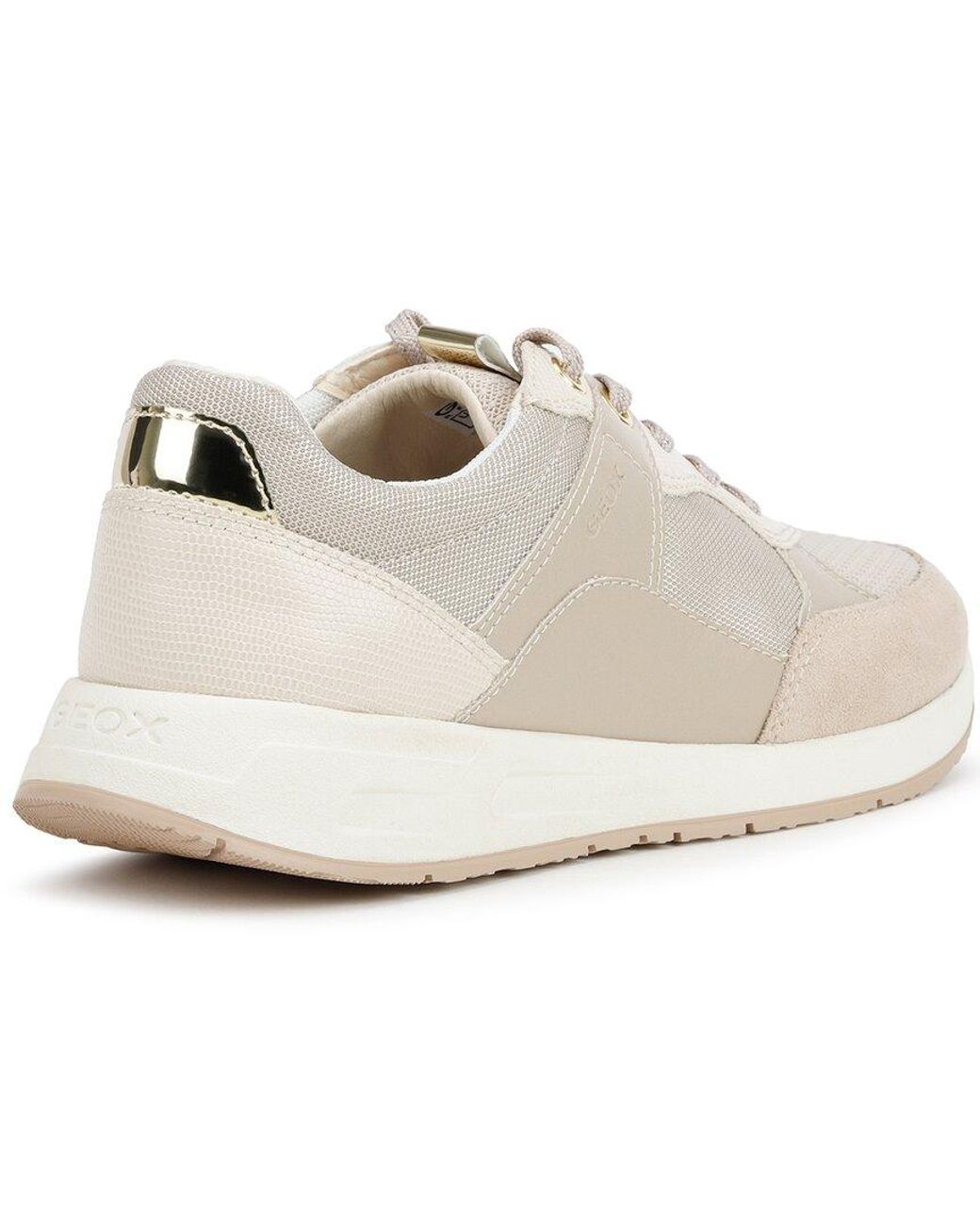 Geox Bulmya Leather-trim Sneaker in Beige (Natural) | Lyst