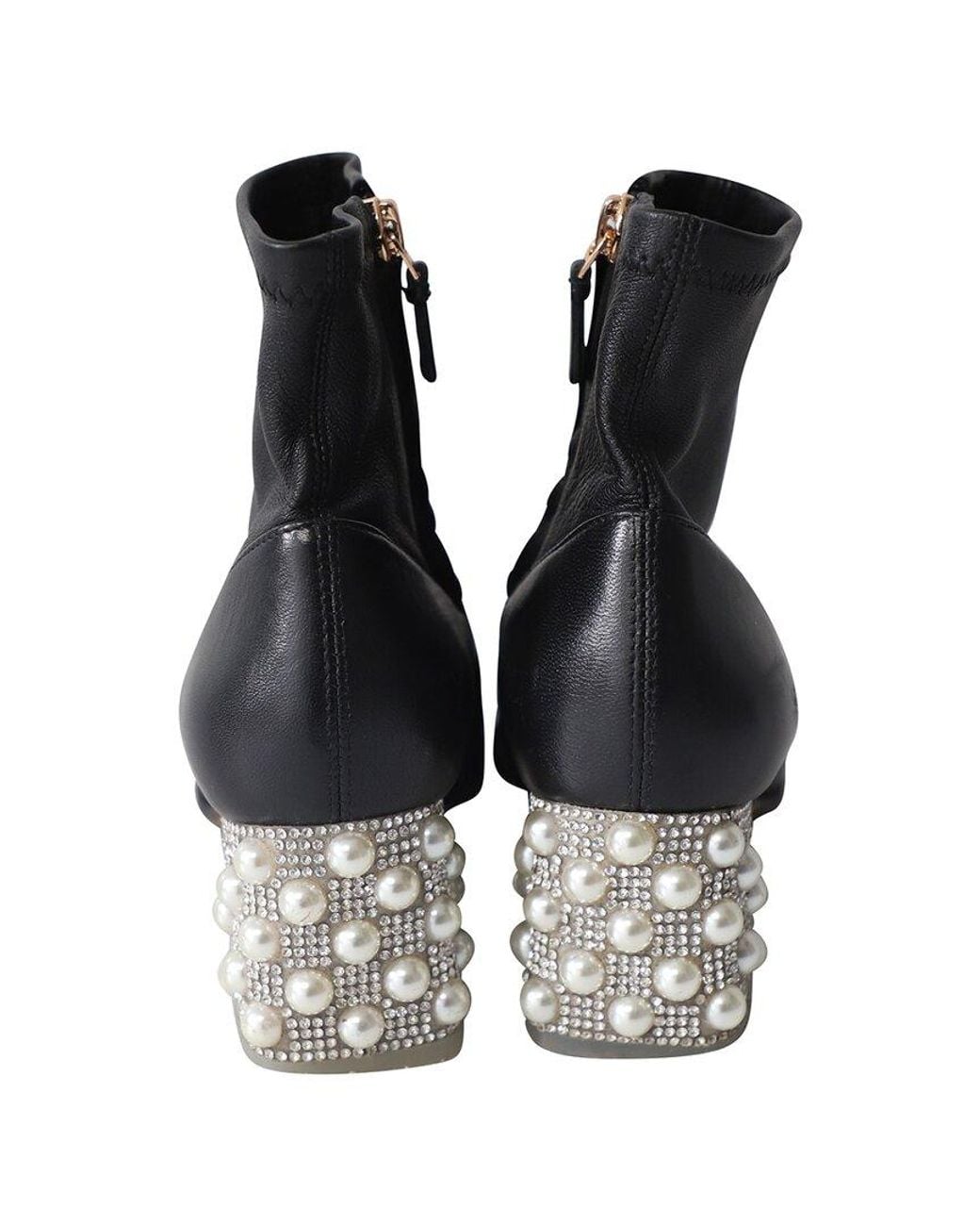 Sophia Webster Black Leather Embellished Heel Bootie (authentic Pre-loved)