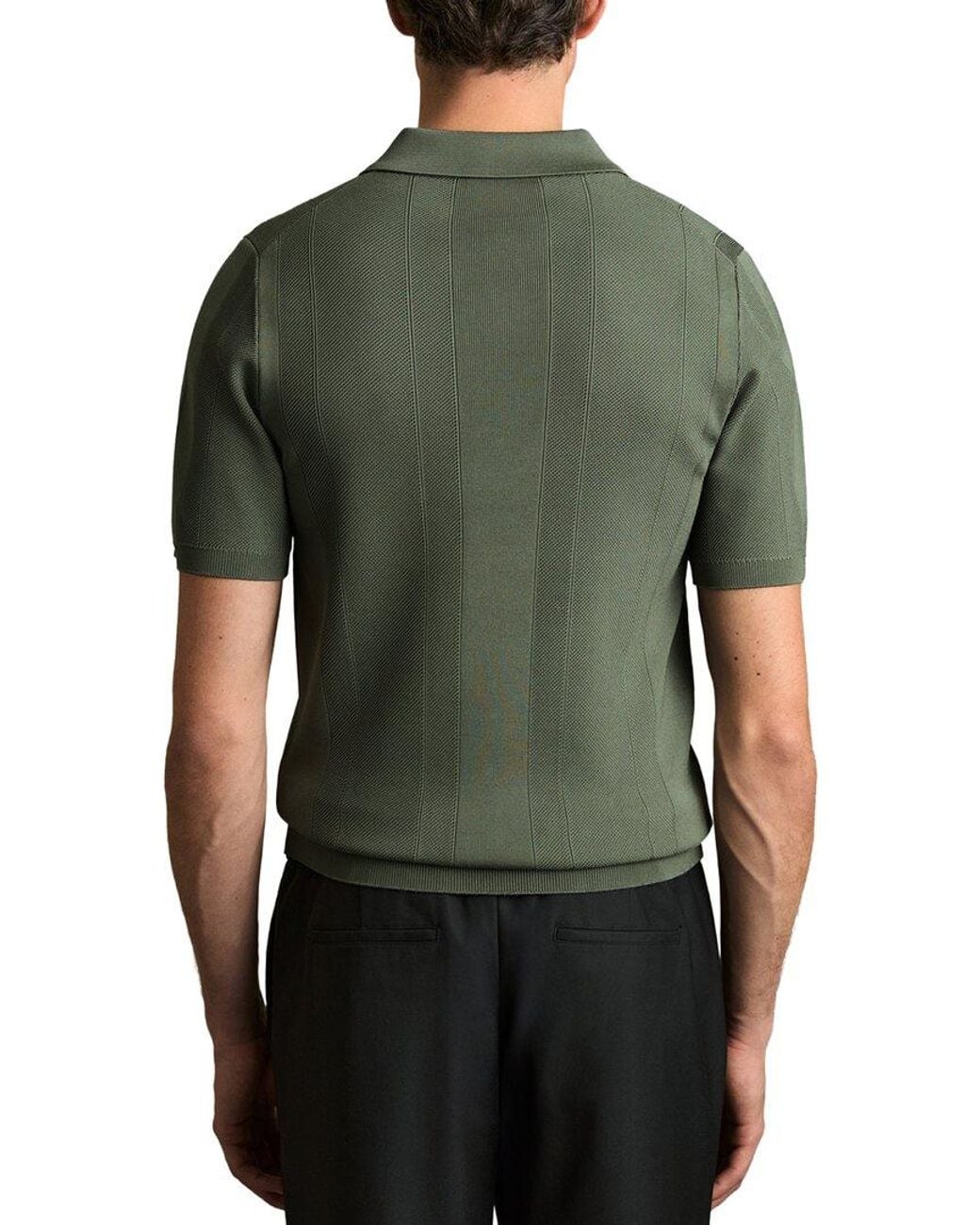 Reiss Green Bart Half Zip Textured Sweater for men