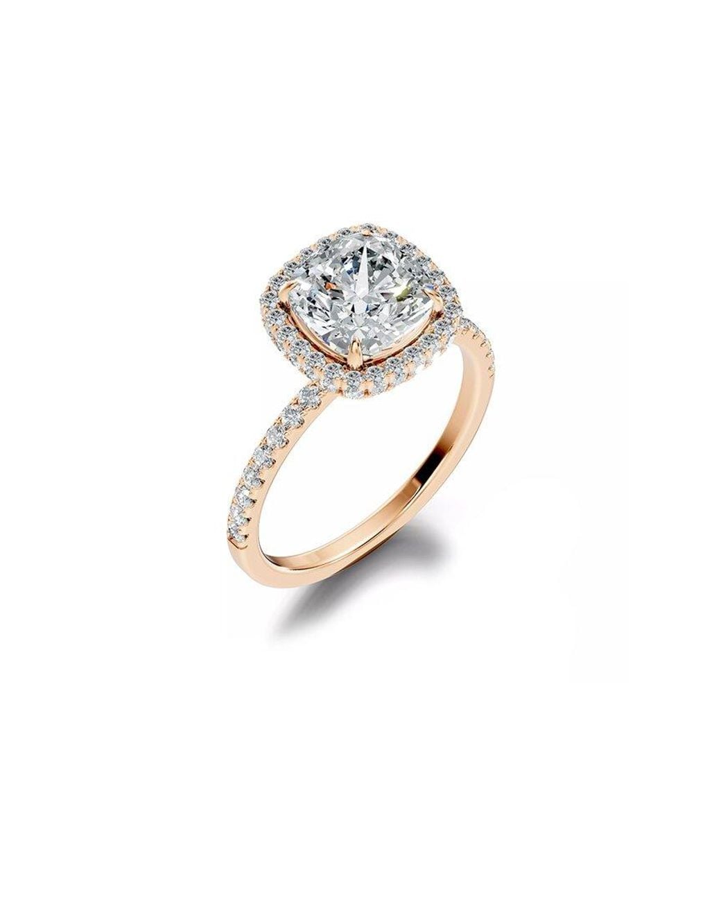 Lab Grown Diamonds White 14k Rose Gold 3.00 Ct. Tw. Lab-grown Diamond Ring