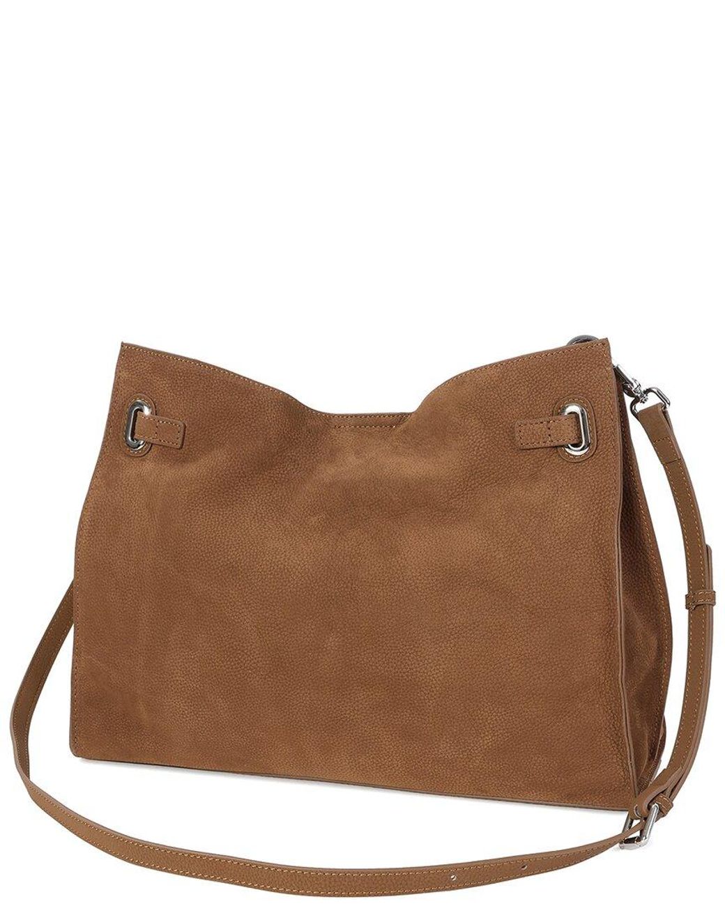 Tiffany & Fred Paris Brown Premium Suede & Leather Convertible Shoulder Bag