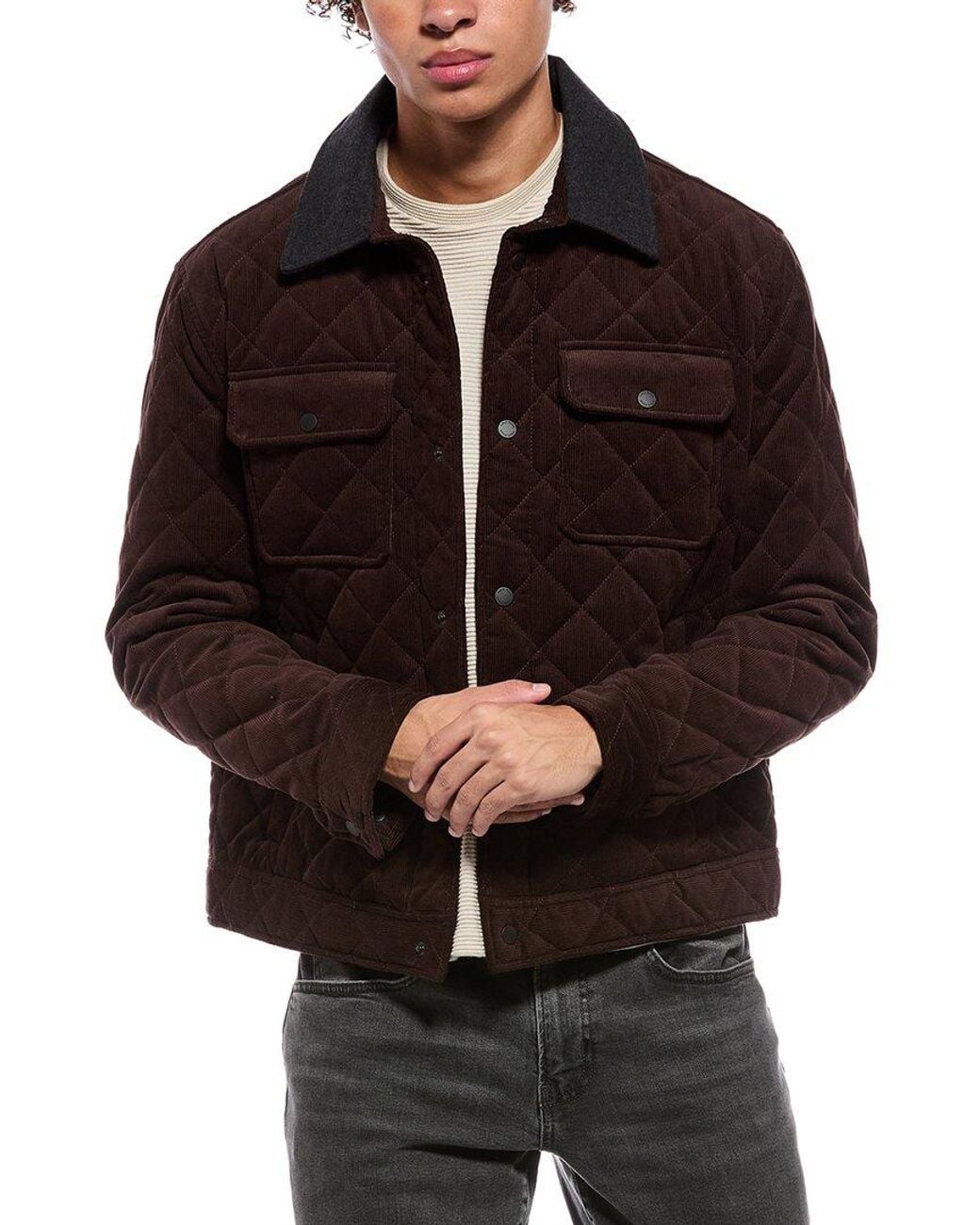 Cole Haan Black Diamond Quilted Bomber Jacket for men