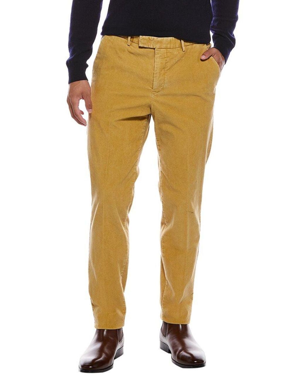 PT01 Yellow Corduroy Pant for men