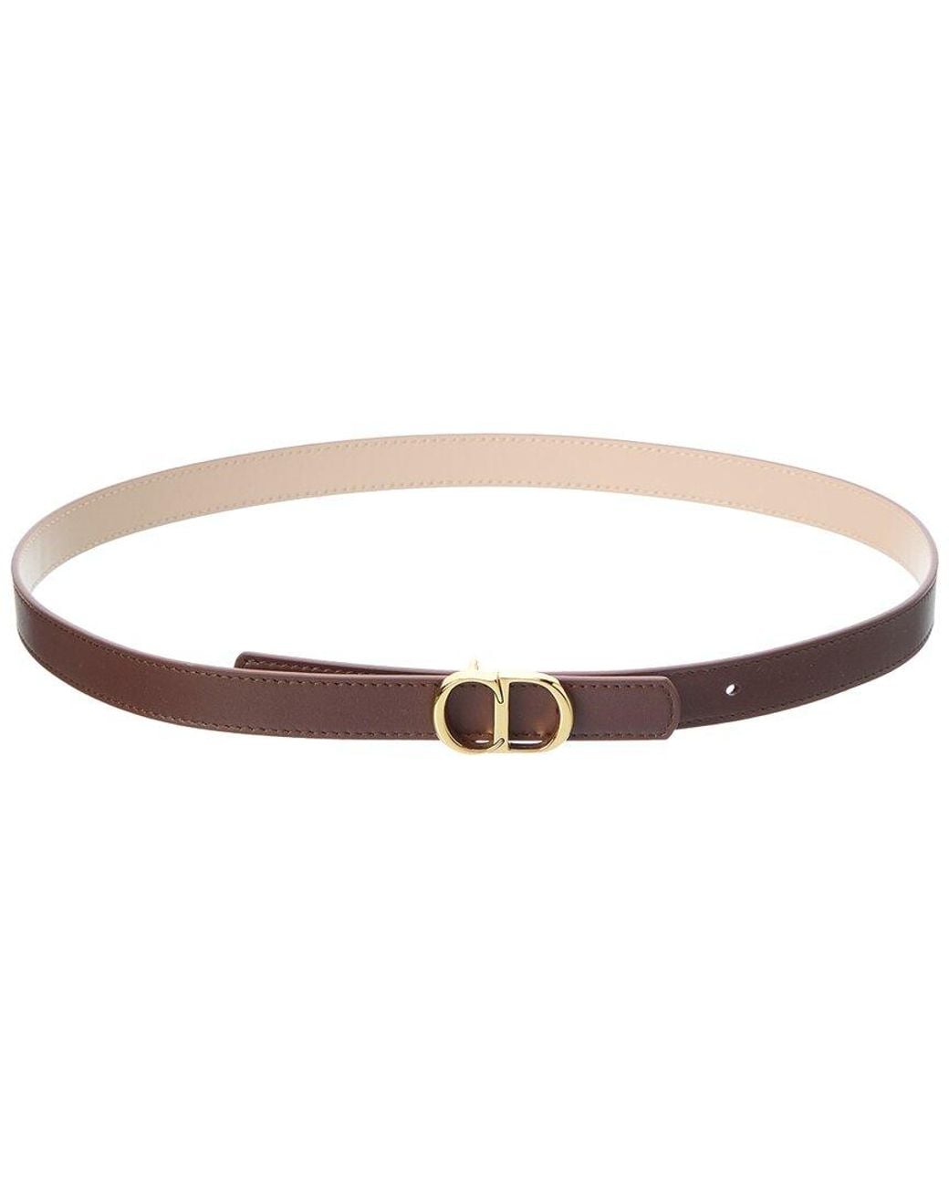 Dior Cd Icon Leather Belt in White | Lyst
