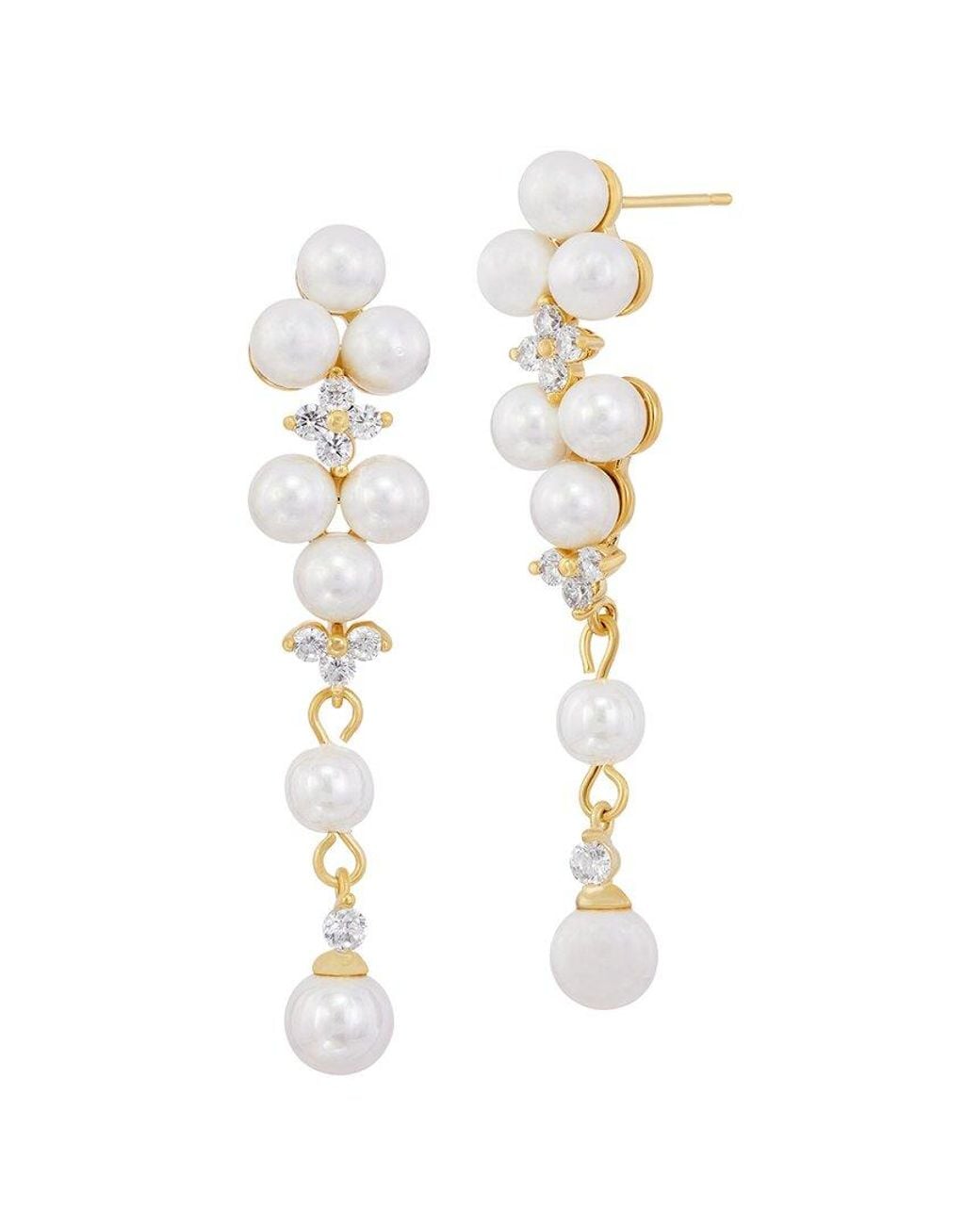 Savvy Cie White Cz Dangle Earrings