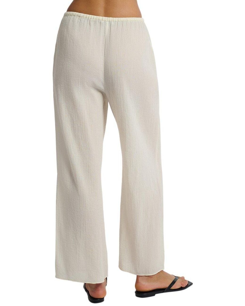 Onia Natural Crinkle Gauze Drawstring Pant