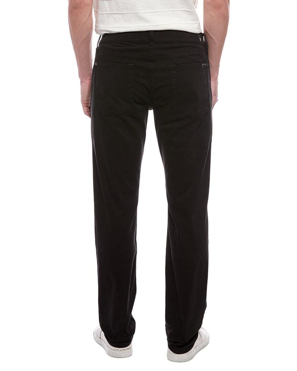 7 For All Mankind Black Slimmy Sateen Jean for men