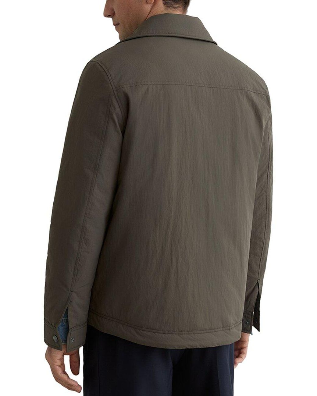 Reiss Gray Vasey Nylon Quilted Ov Casual Shirt for men