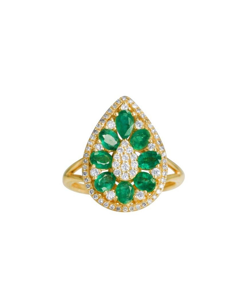 Diana M Green Fine Jewelry 14k 1.62 Ct. Tw. Diamond & Emerald Ring