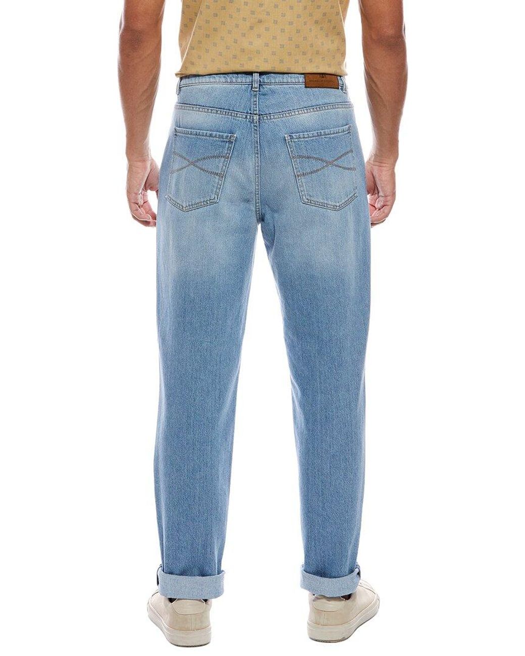 Brunello Cucinelli Blue Straight Light Wash Jean for men