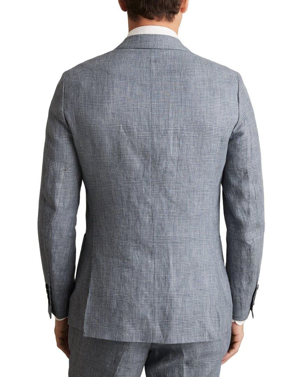 Reiss Gray Reef Notch Prince O Linen Jacket for men