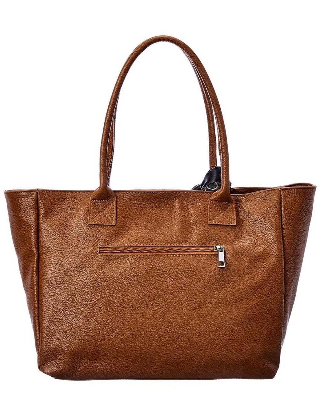 Italian Leather Brown Giorgio Costa Leather Top Handle