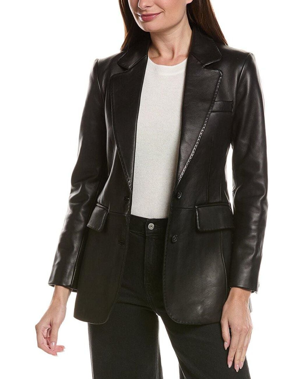 Rag & Bone Black Ash Leather Blazer