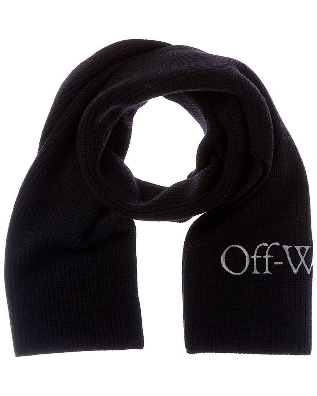 Off-White c/o Virgil Abloh Black Knit Wool Scarf for men