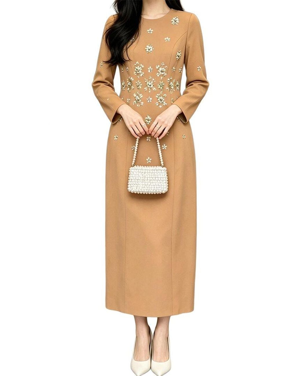 BRC By BURRYCO Natural Embellished Maxi Dress
