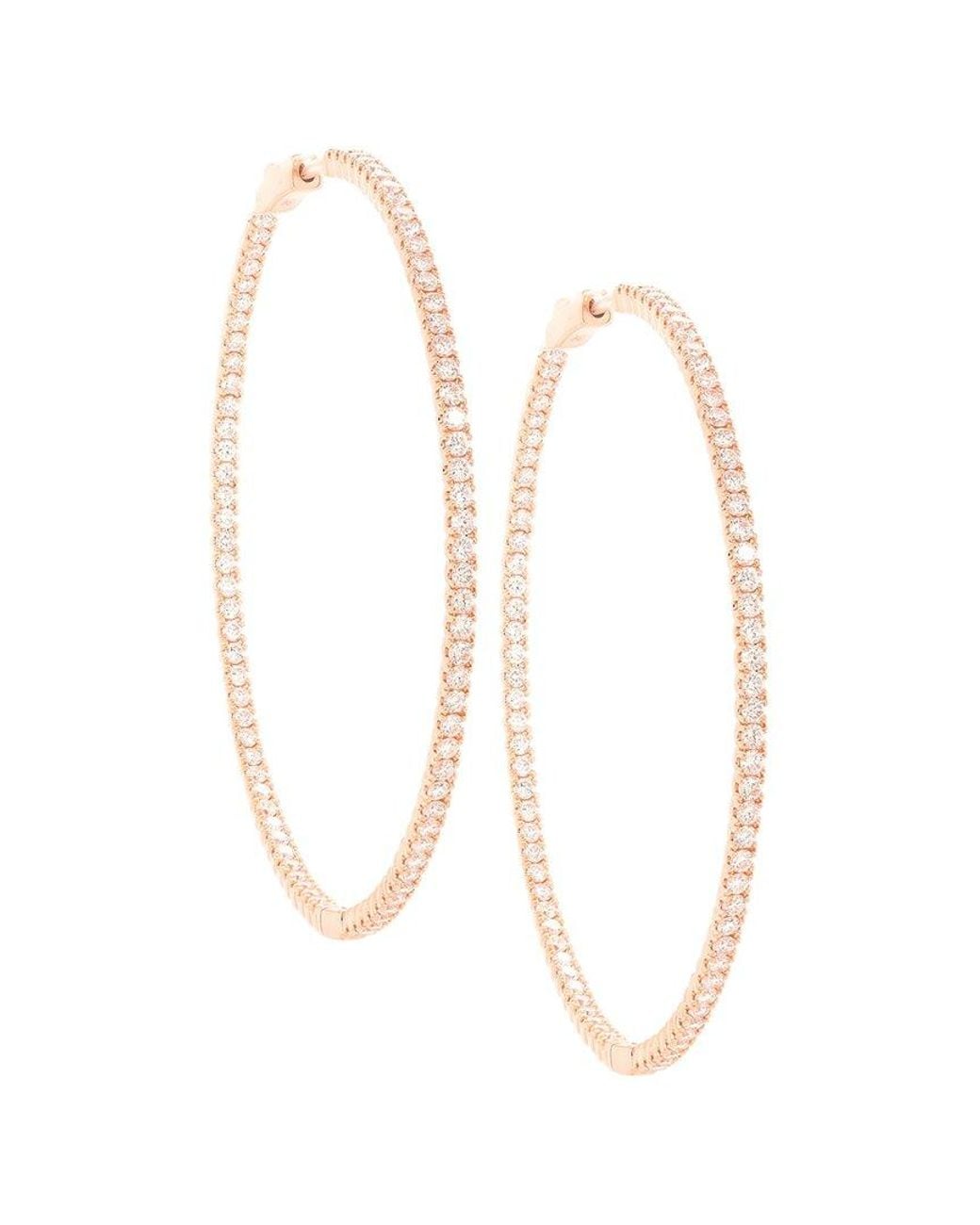 Diana M White Fine Jewelry 14k Rose Gold 3.00 Ct. Tw. Diamond Hoops