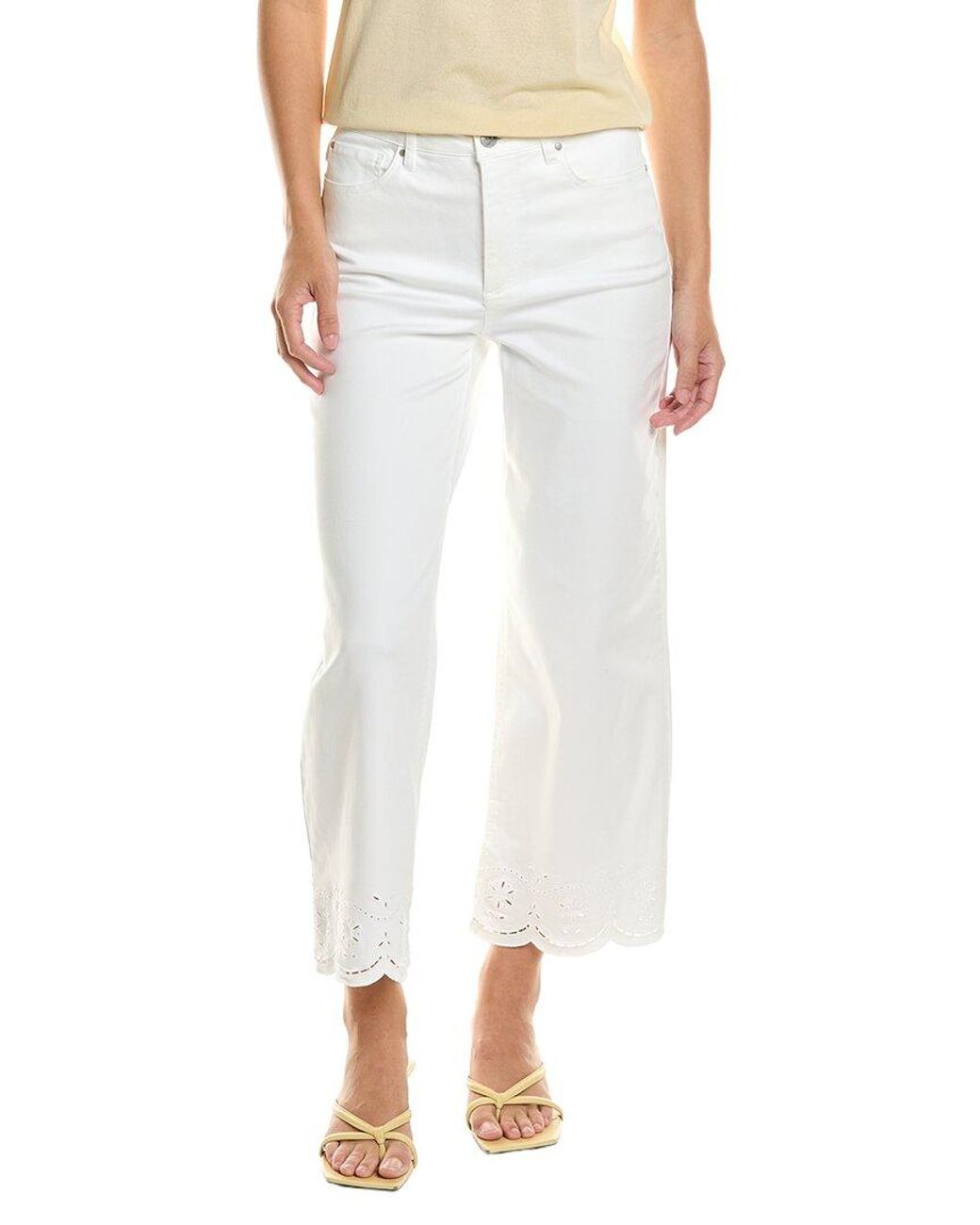 Jones New York White Lexington High-Rise Wide Leg Crop Jean
