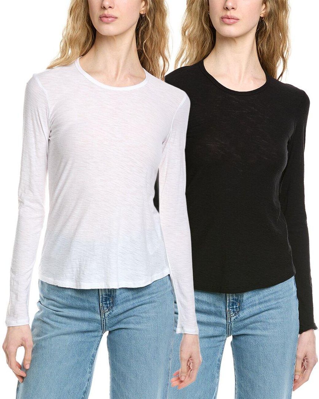 James Perse Black 2Pk Crew Neck T-Shirt
