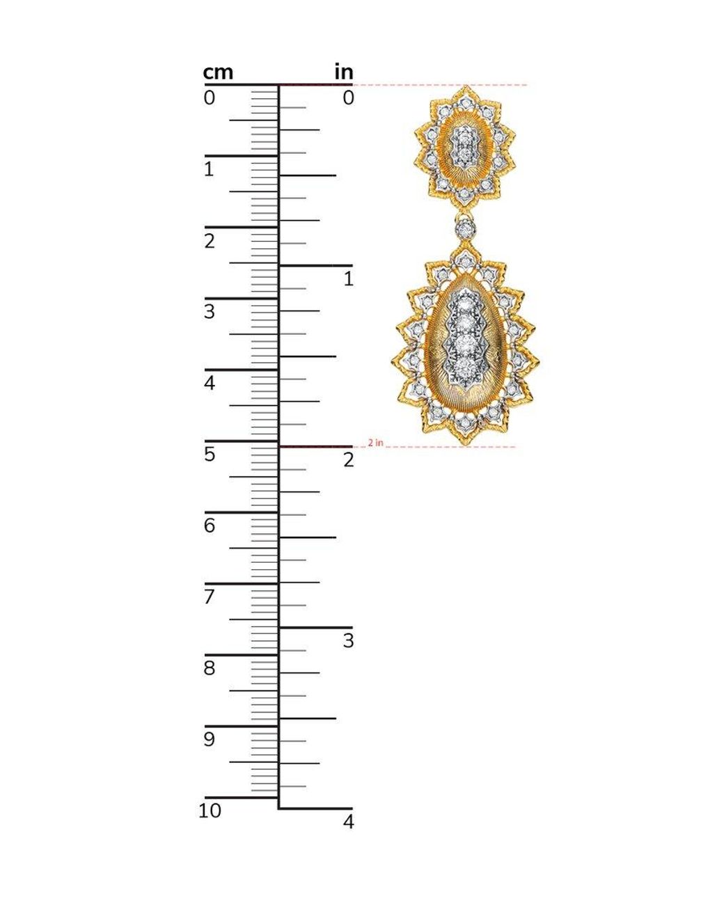 Rachel Glauber Metallic Two-tone Plated Cz Dangle Earrings