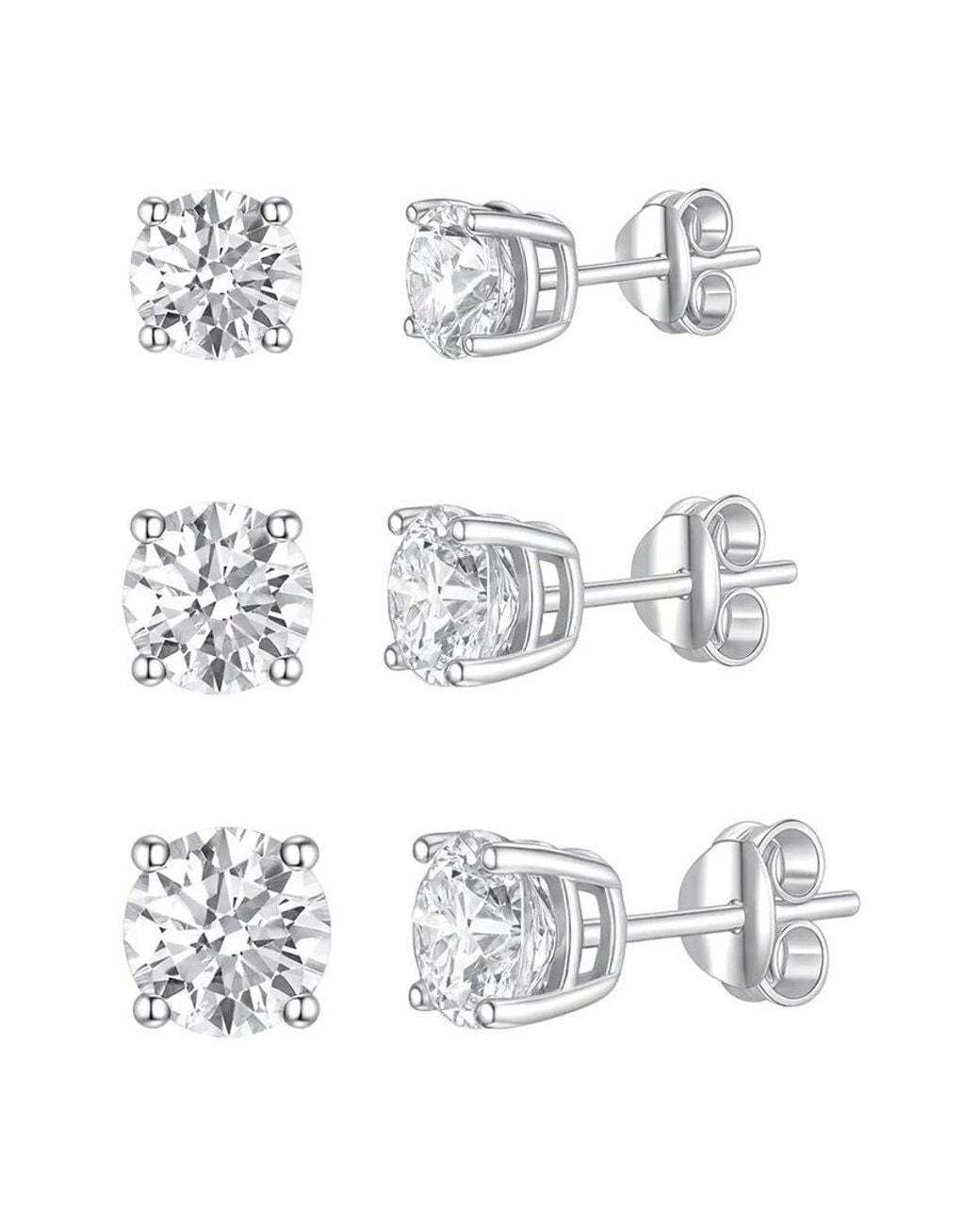 Donatello Gian White Cz Earrings Set