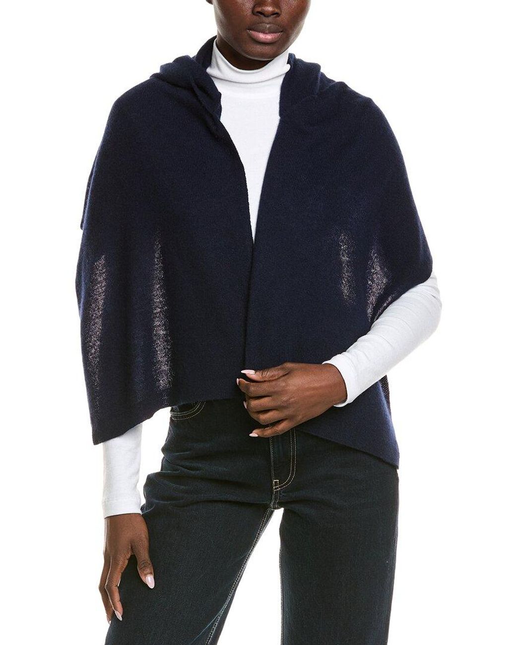 Hannah Rose Blue Cashmere Balaclava With Scarf