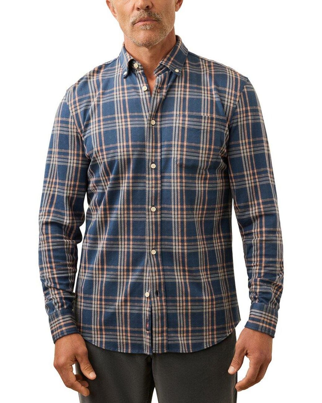 Faherty Brand Blue Coastline Knit Shirt for men