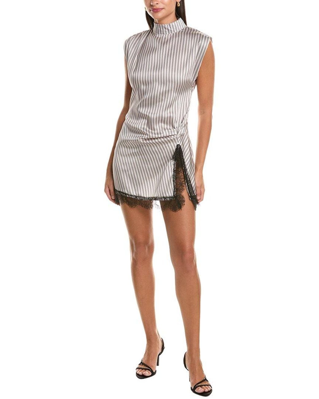 HL Affair White Stripe Mini Dress