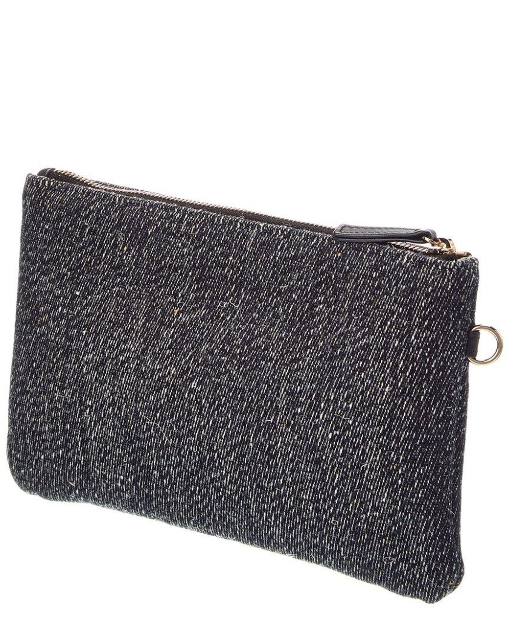 Chanel Black Dark Blue Denim Denim Small Deauville Zipped Pouch (authentic Pre- Loved)