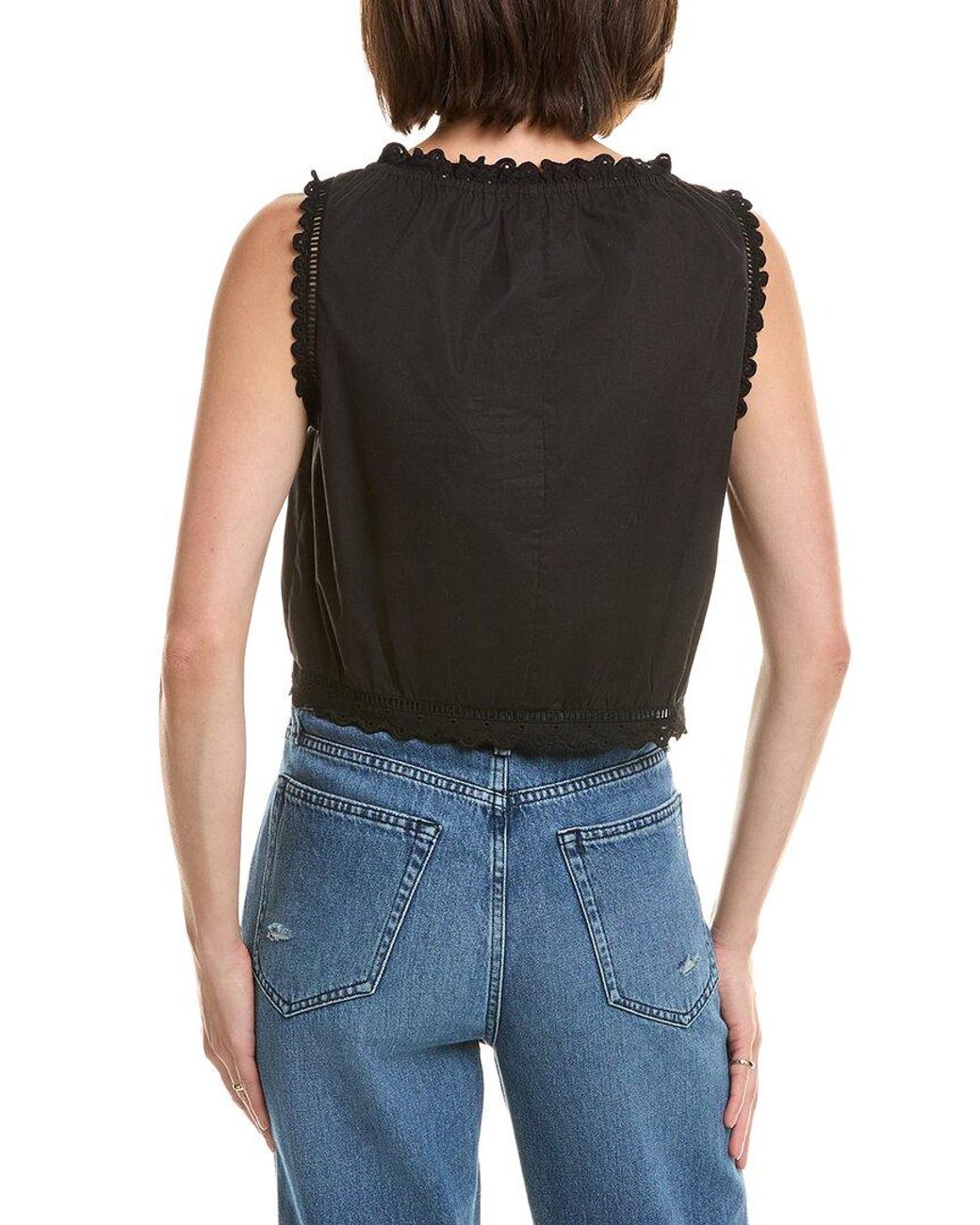 Le Jean Black Eyelet Cami