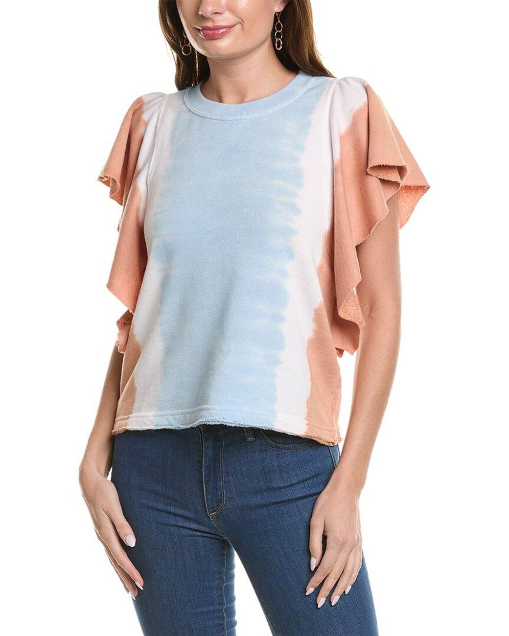 Michael Stars Ariana Flutter Sleeve Pullover in Blue Lyst