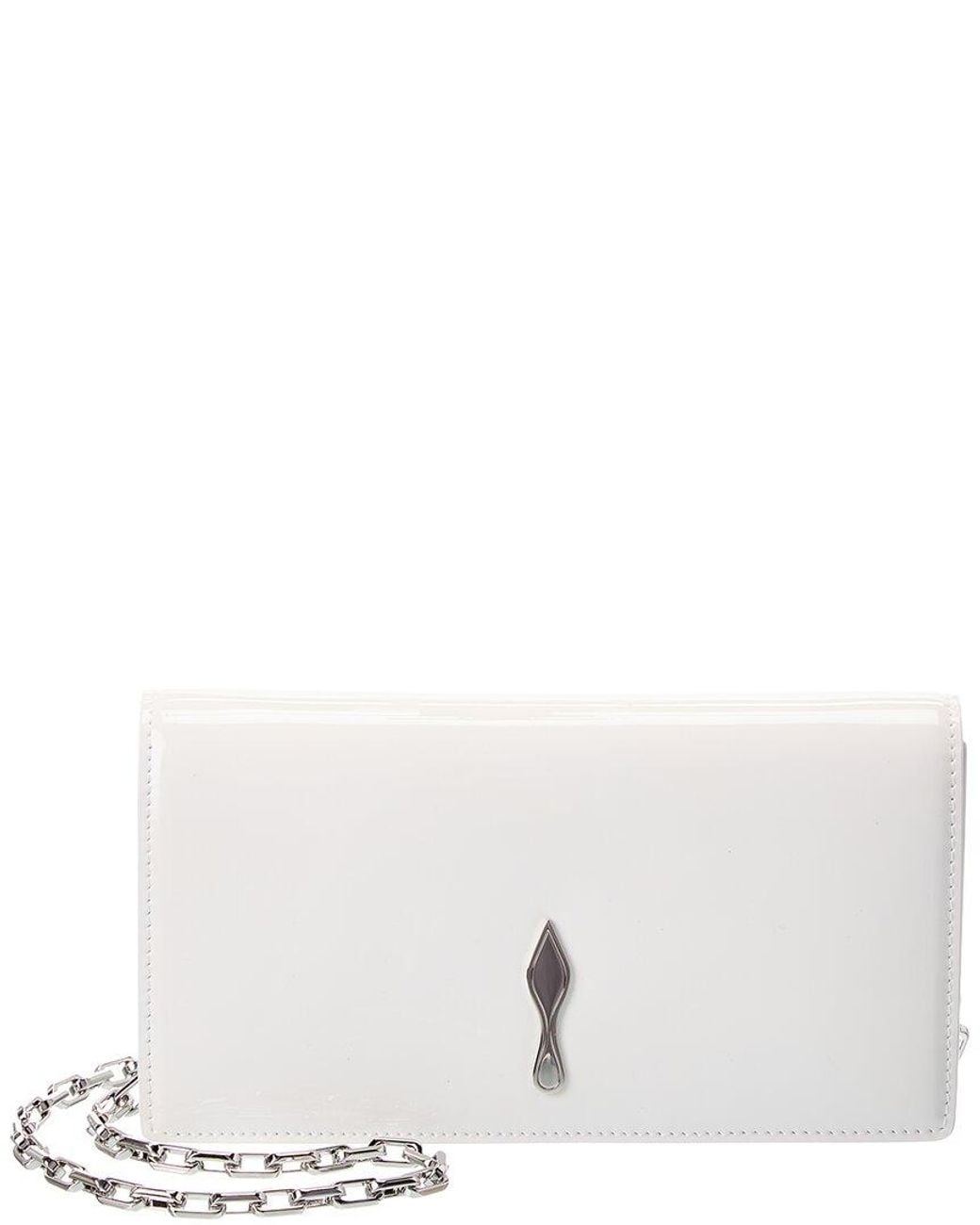 Christian Louboutin White Bettina Patent Wallet On Chain