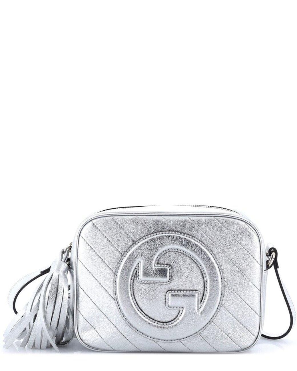 Gucci Metallic Diagonal Quilted Leather Blondie Nm Camera Shoulder Bag Small (Authentic Pre-Loved)