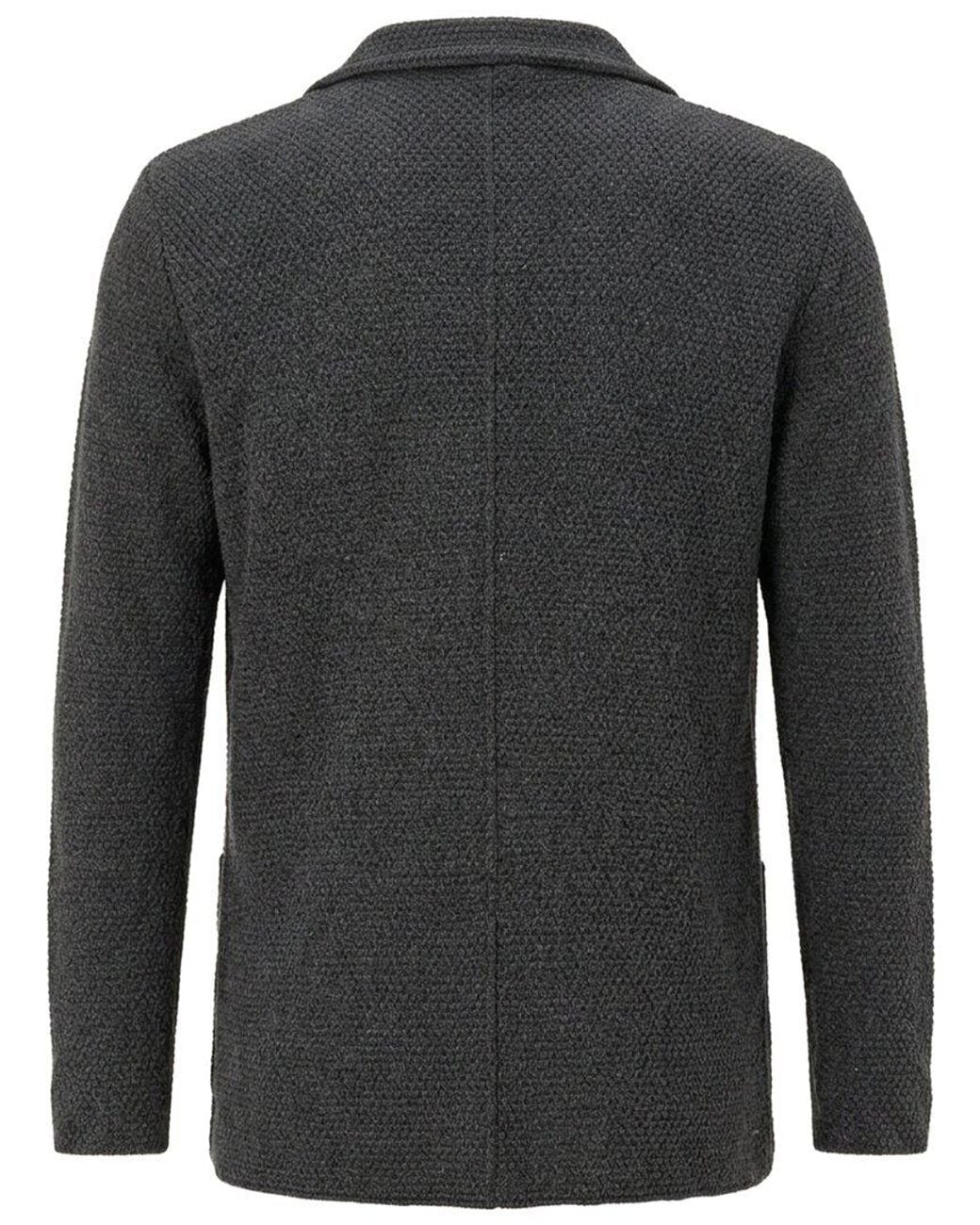 Ron Tomson Gray Lightweight Waffle Knit Wool-Blend Cardigan for men