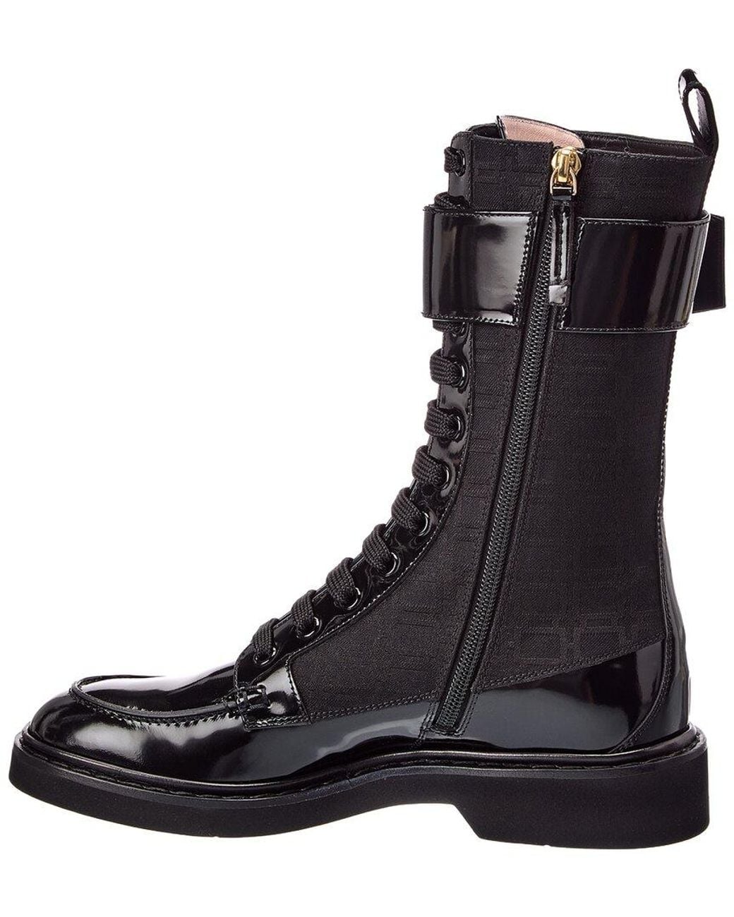 Roger Vivier Black Canvas & Leather Boot