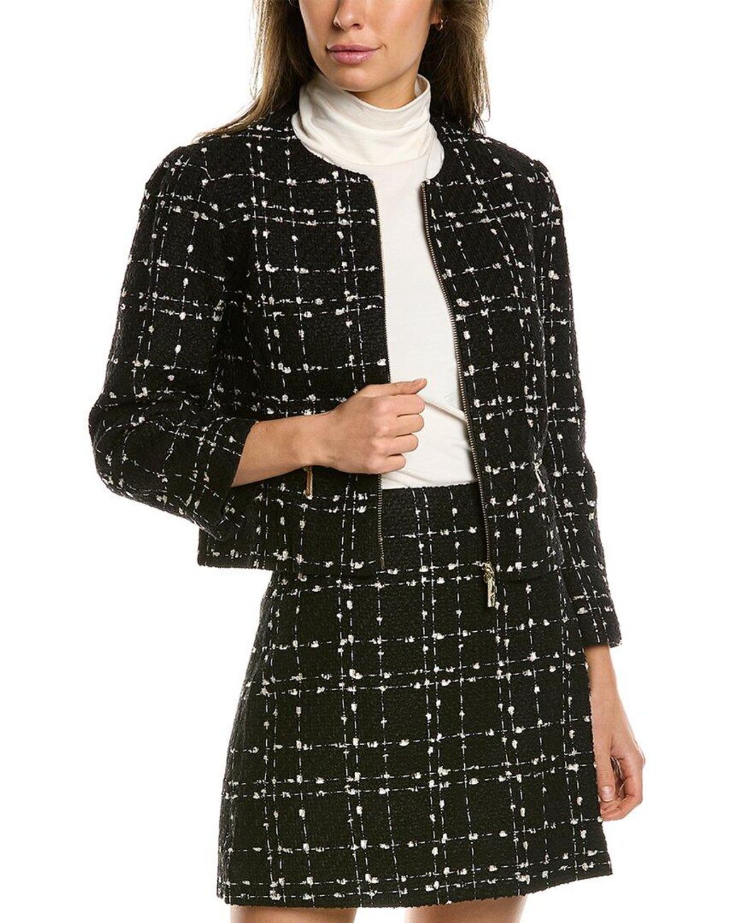 Ted Baker Metallic Boucle Jacket in Black | Lyst Canada