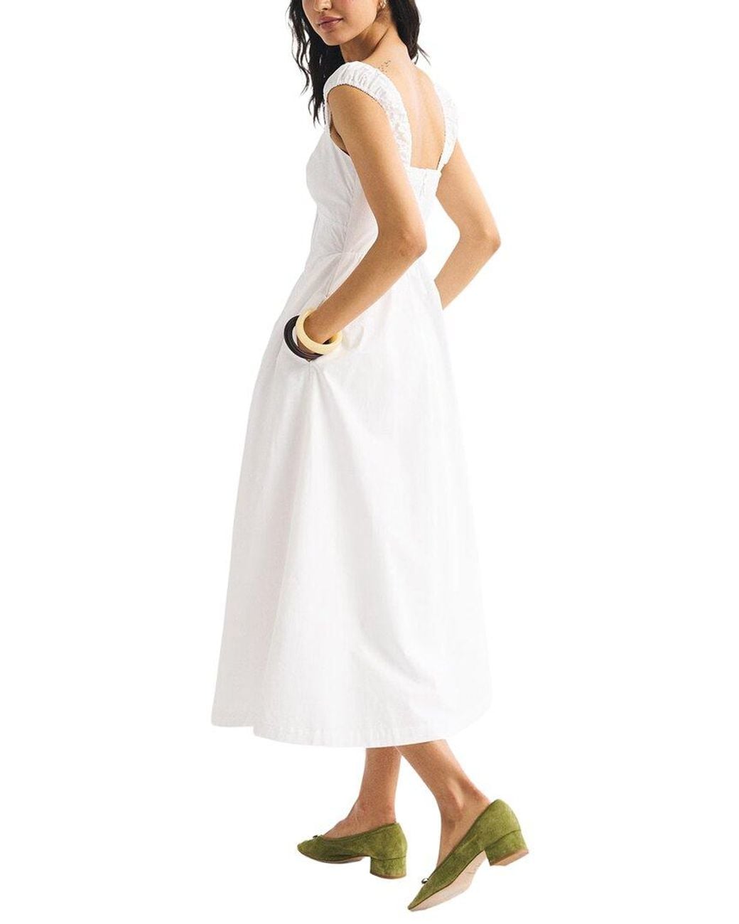 Tedora White Midi Dress