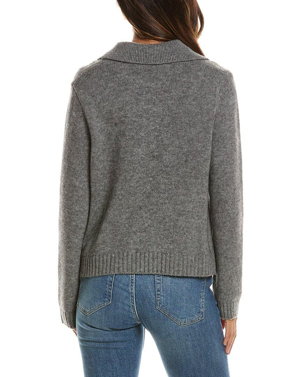 Forte Gray Double Breasted Wool & Cashmere-Blend Cardigan